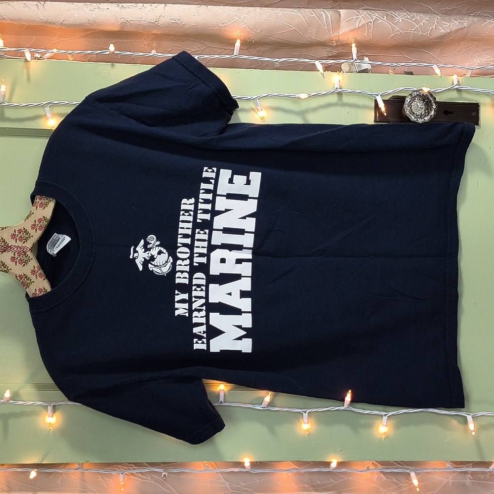 Women's Gildan Ultra Cotton Navy Blue Marine Brother T-Shirt S
